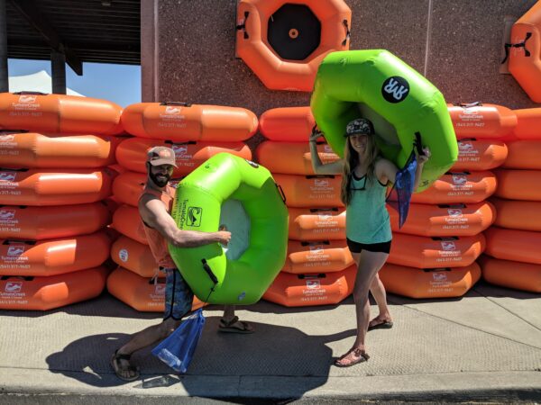 Rent a green or orange tube to float the Deschutes River from Tumalo Creek's Park & Float Kiosk at Riverbend Park.